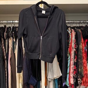 TNA Black Textured Zip-Up Hoodie